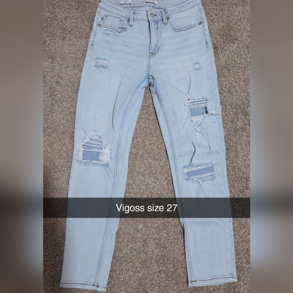 Vigoss Sky Blue Ripped Skinny Jeans